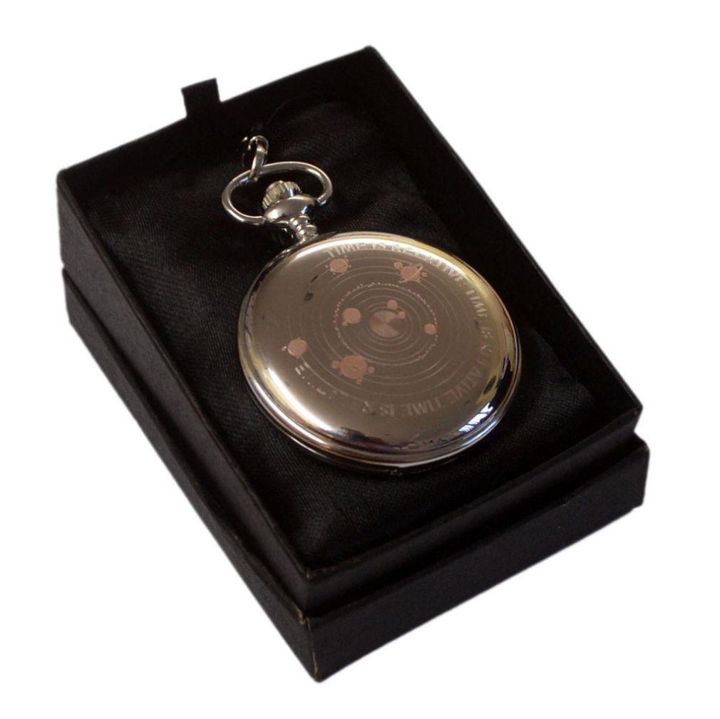 Time Is Relative Engraved Quartz Pocket Watch - Minimum Mouse