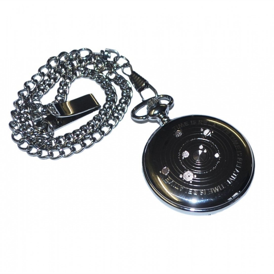 Time Is Relative Engraved Quartz Pocket Watch - Minimum Mouse