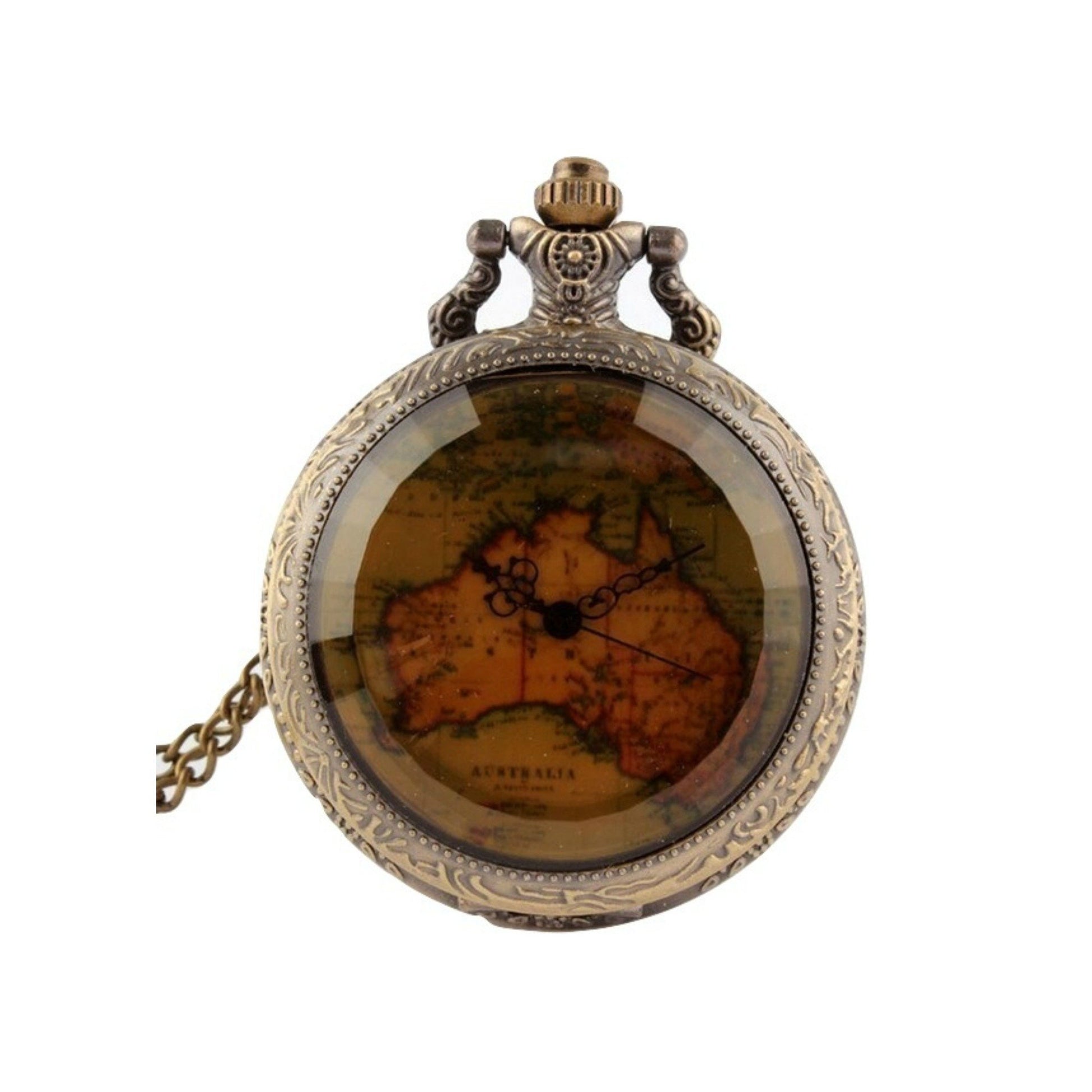 Vintage Australia Map Quartz Pocket Watch - Minimum Mouse