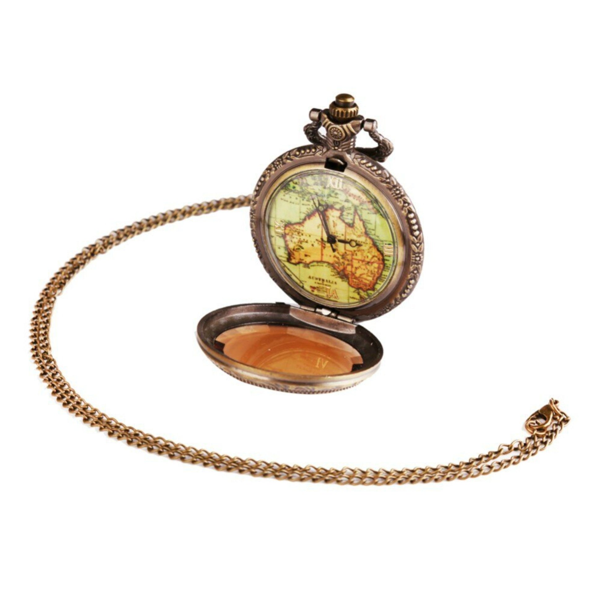 Vintage Australia Map Quartz Pocket Watch - Minimum Mouse