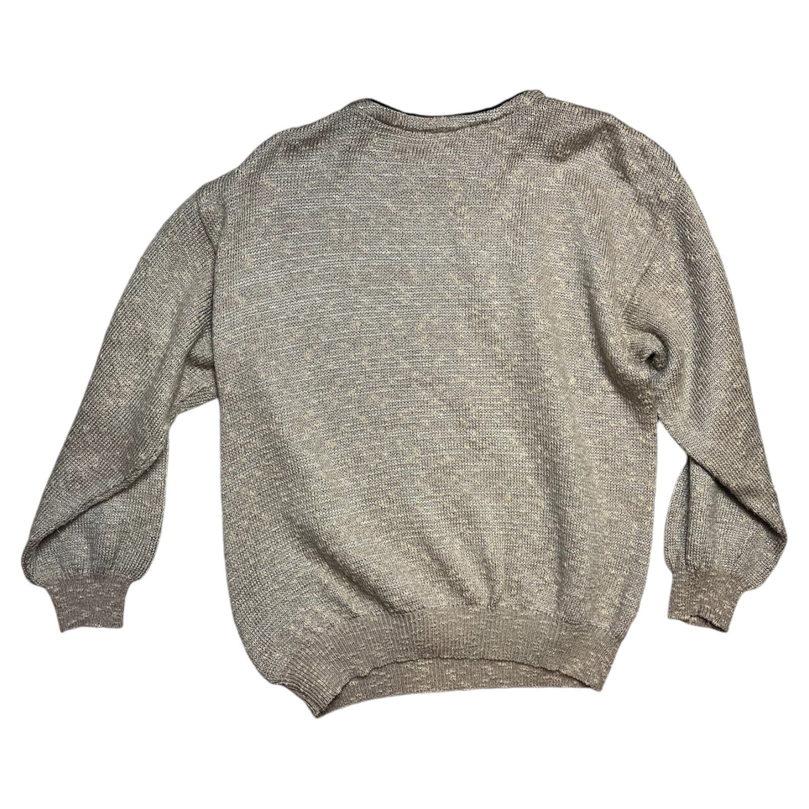 Vintage 80's Jumper 12-14 M/L Graphic Beige Brown Cottagecore Cosy Retro