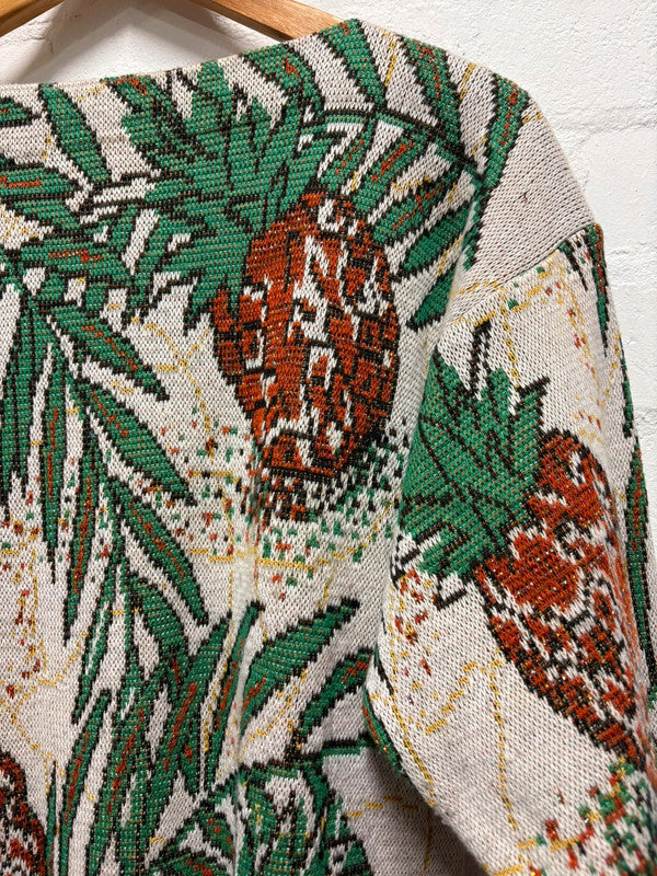 Vintage 80’s Pineapple Jumper 10 12 Jazzy Retro Glitter Kitchen