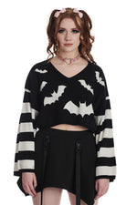 Black and White Bat Jumper by Banned Apparel