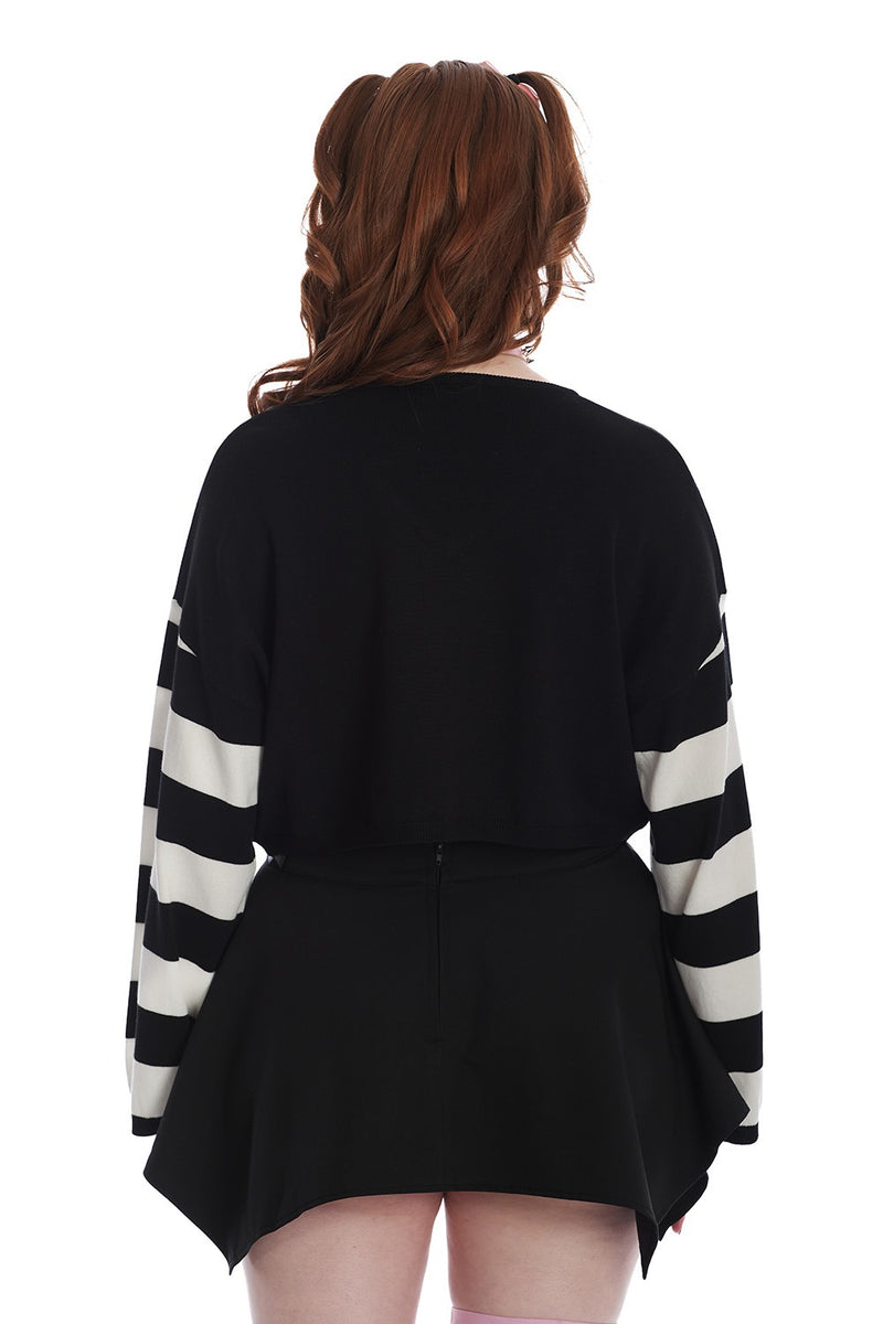 Black and White Bat Jumper by Banned Apparel