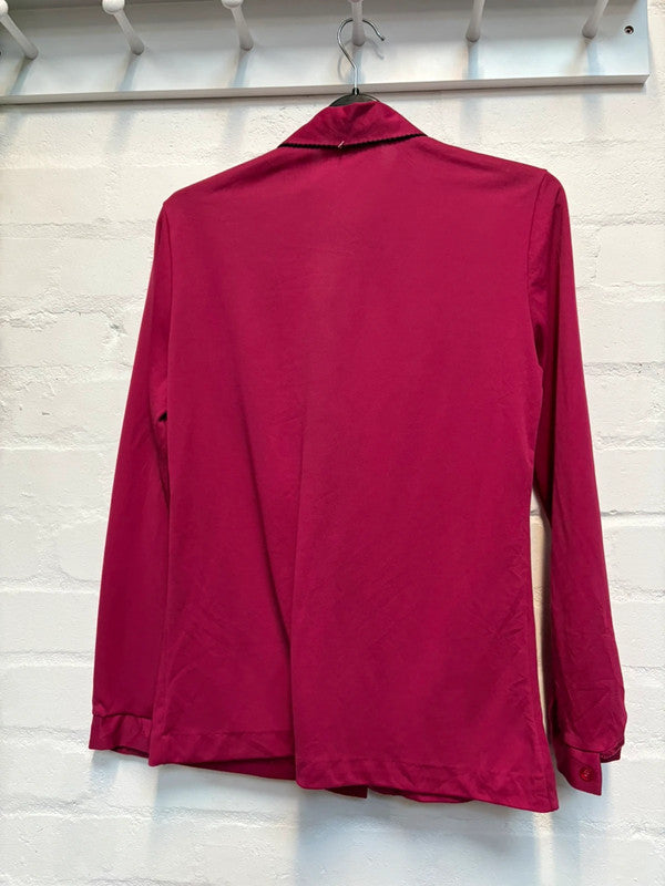 Ruffle Collar Blouse 8 Raspberry Pink 70’s 80’s True Retro