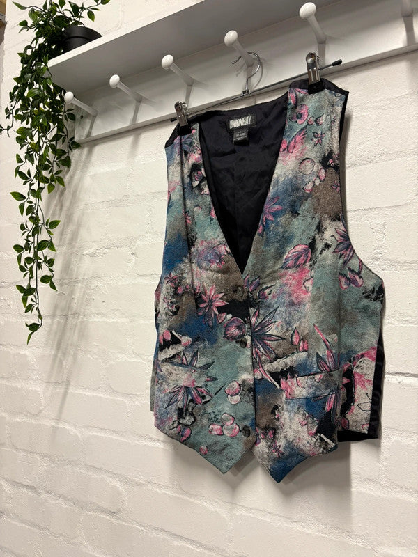 Vintage 90’s Patterned Waistcoat Vest 14 Whimsygoth Boho Grunge