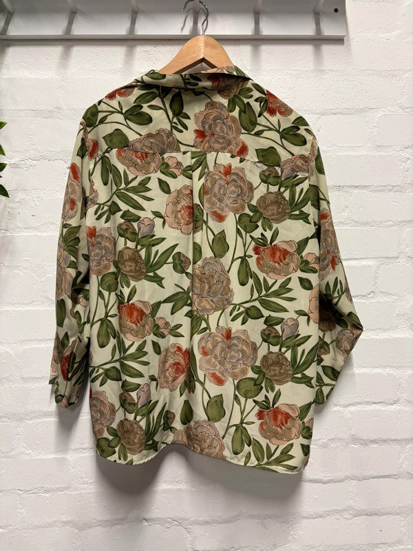 Vintage Floral Shirt Blouse 18 20 True Retro Cottage Funky