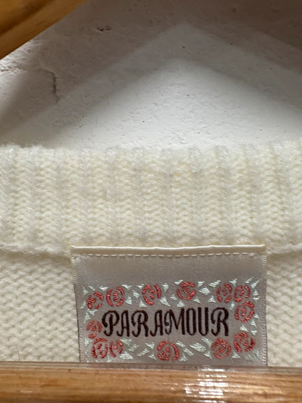 Vintage 80’s Jumper Cream Beaded 14 16 L Aran Style Cottagecore Retro True