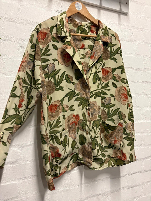 Vintage Floral Shirt Blouse 18 20 True Retro Cottage Funky