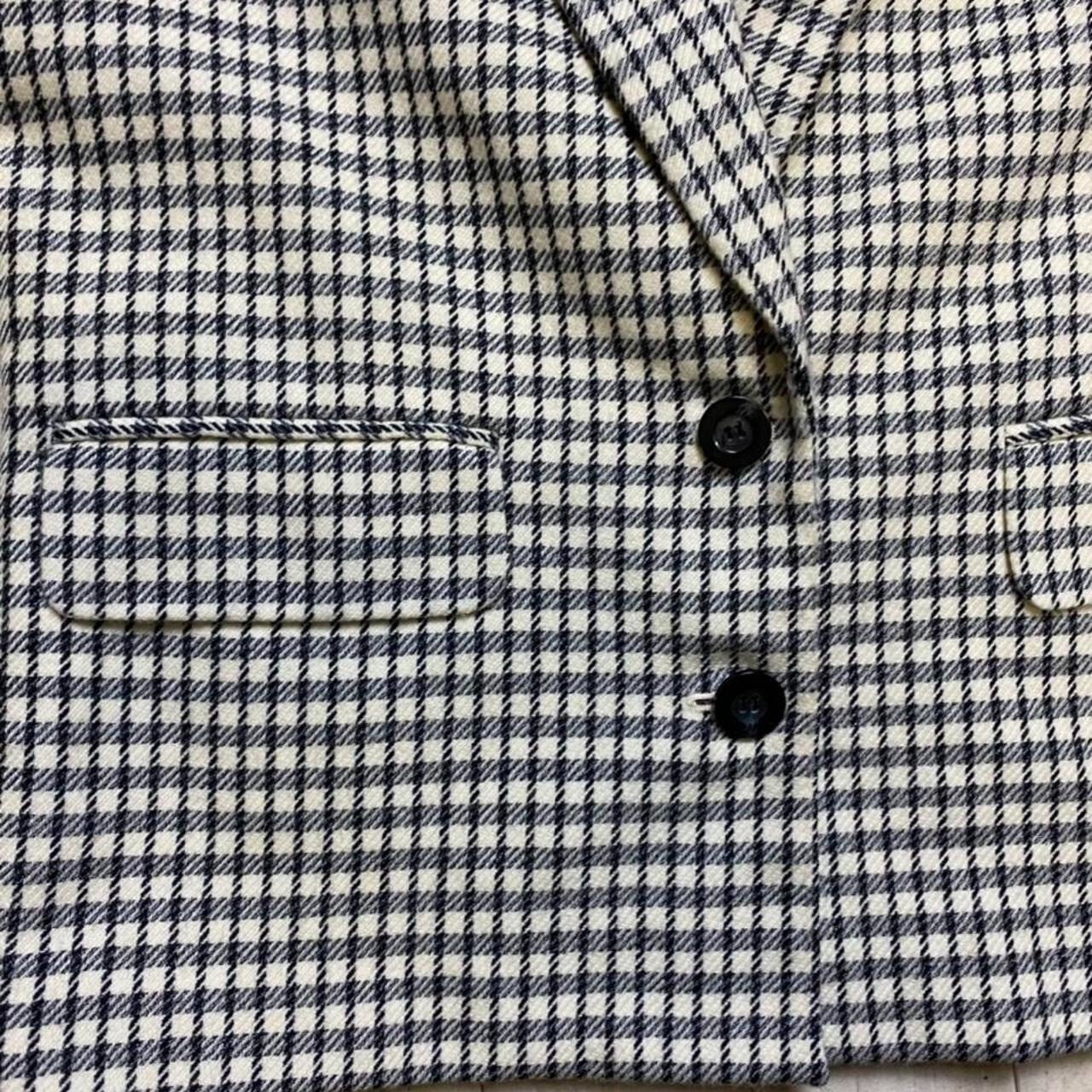 Vintage 80's Checked Blazer/Jacket Size S 8-10 Pure New Wool Checker Coat Smart