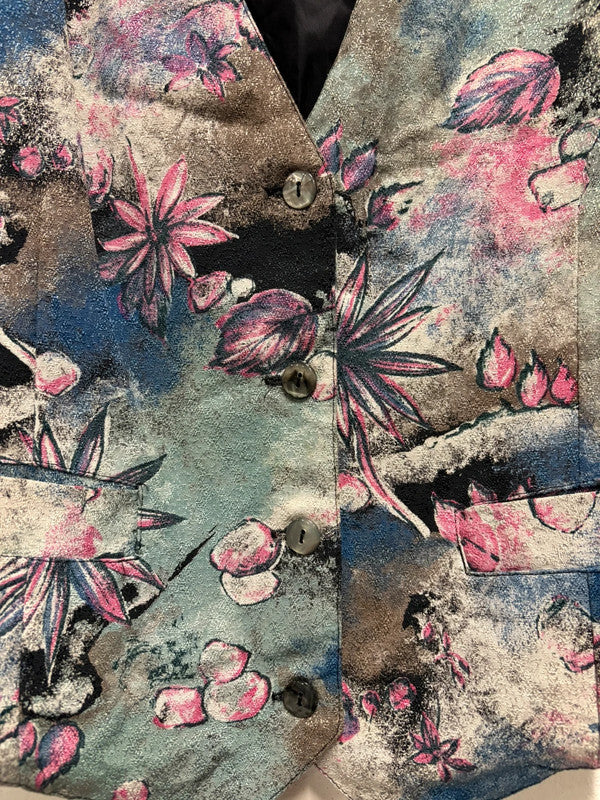 Vintage 90’s Patterned Waistcoat Vest 14 Whimsygoth Boho Grunge