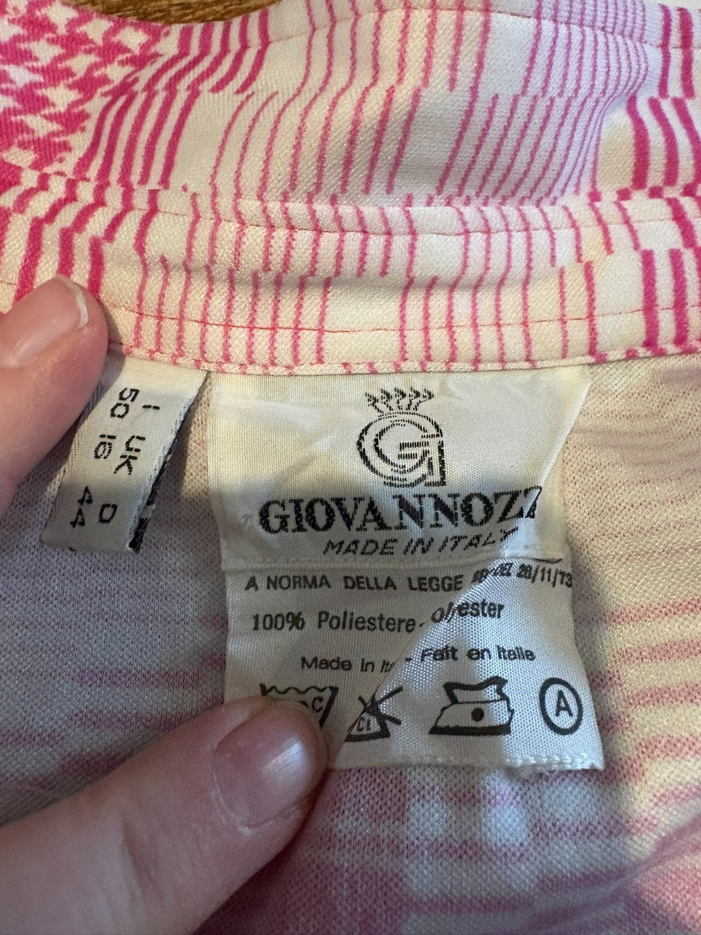 Vintage 60's 70's Blouse 14 16 Pink White Stripe Retro True Mod