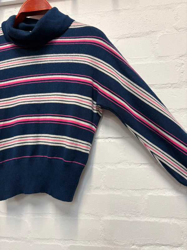 Vintage 80’s Jumper S 8 10 Stripe Stripy Roll Neck Retro True