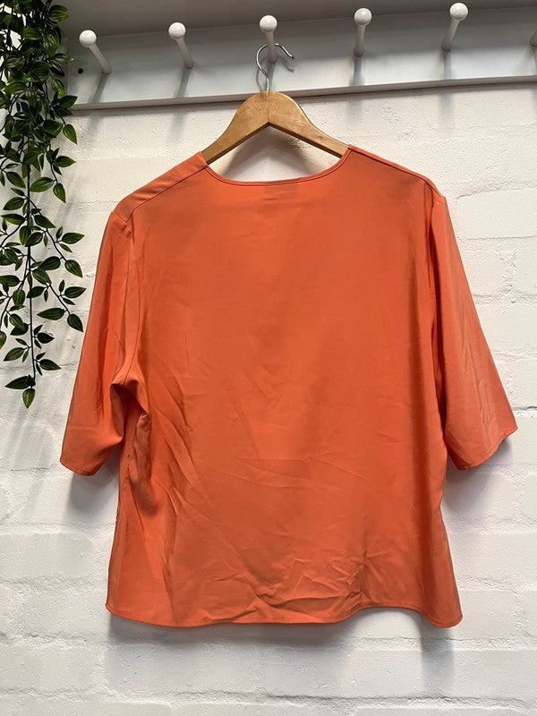 Vintage Peach Blouse 16 14 Embroidered Retro True Shirt Top