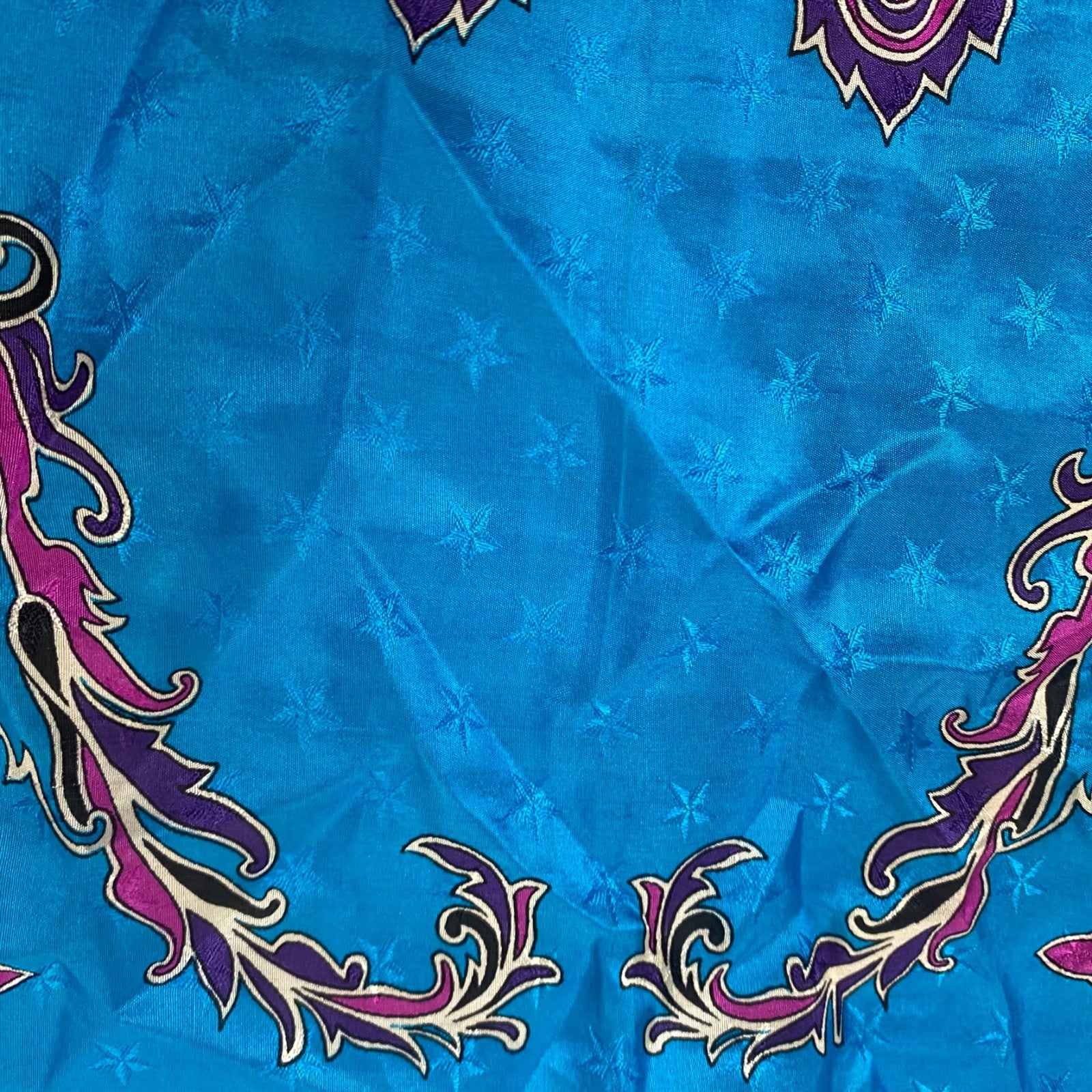 Oscar De La Renta Floral Silk Scarf Purple Pink Blue Designer Square Headscarf