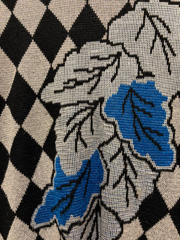 Vintage 80's Black Silver Diamond Jumper 10 12 Sparkly Crazy Pattern