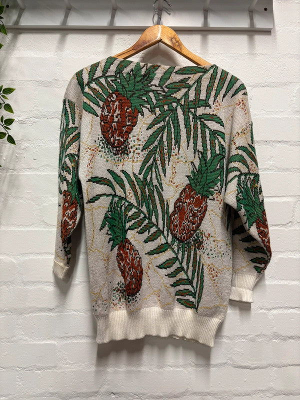 Vintage 80’s Pineapple Jumper 10 12 Jazzy Retro Glitter Kitchen