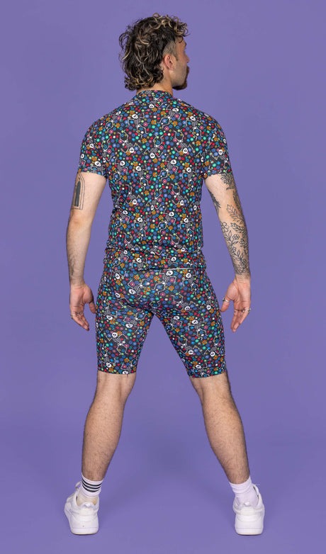 Boogie Bones Print Cycling Shorts by Run and Fly