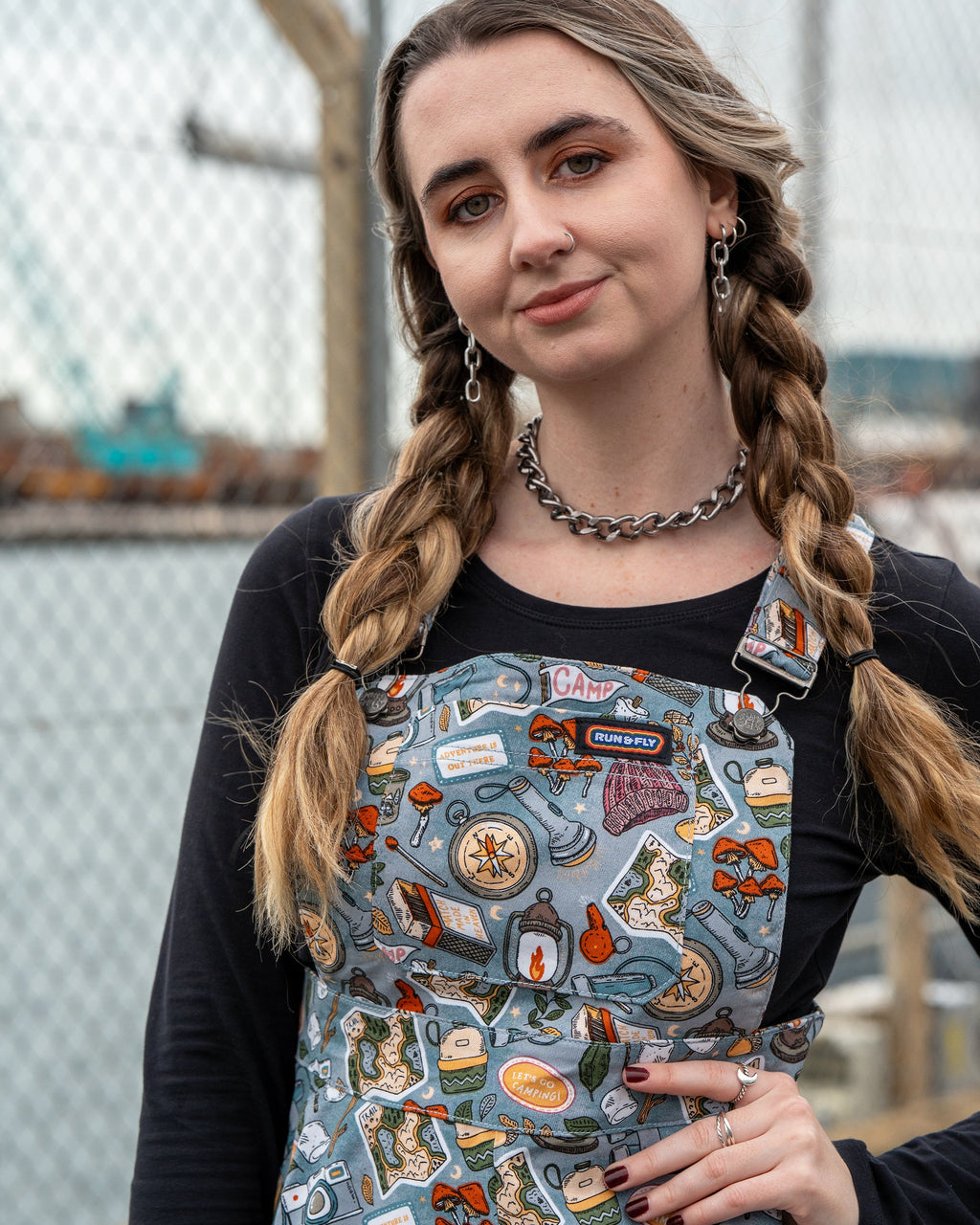Run and Fly Camp Club Flared Pinafore Dress