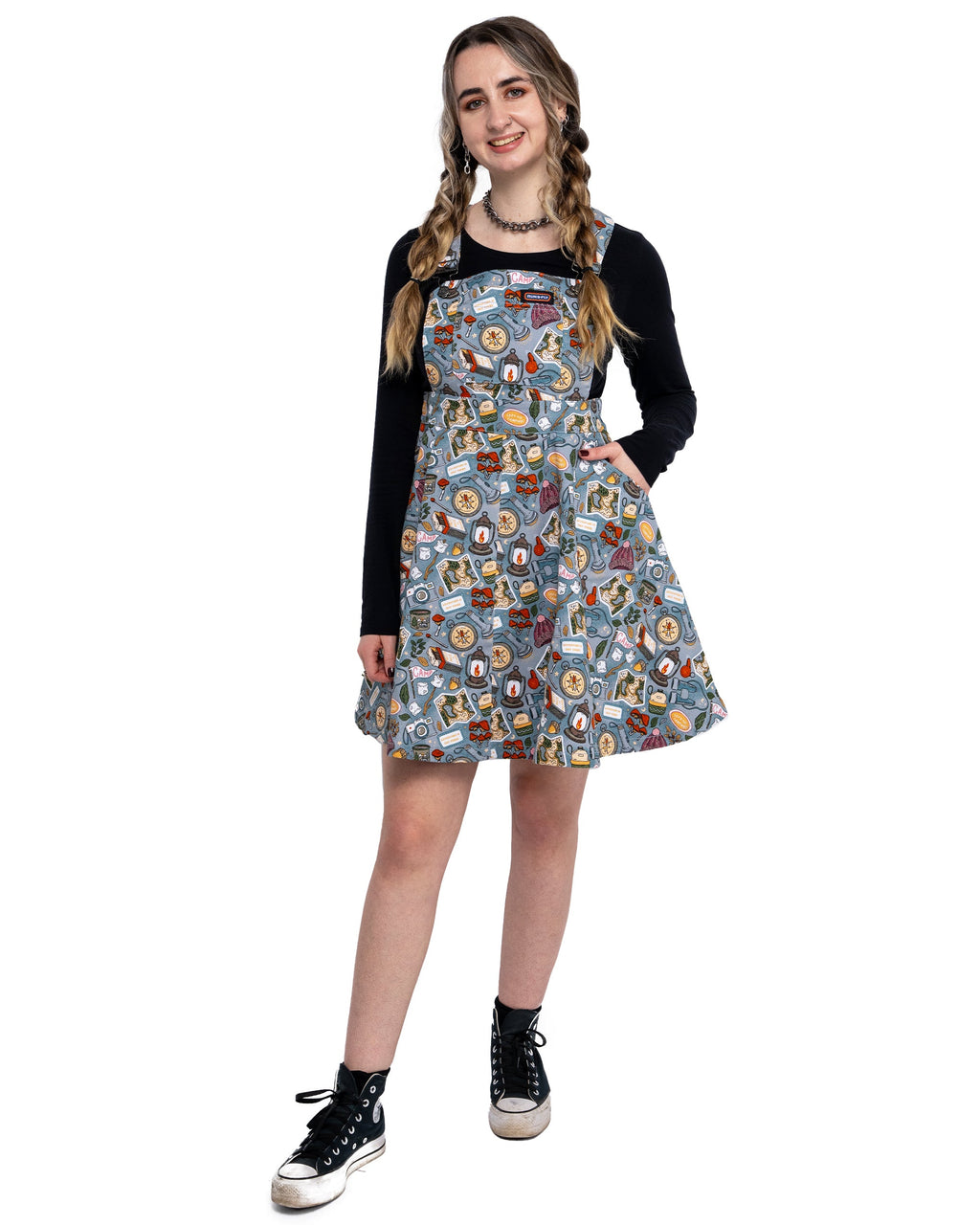 Run and Fly Camp Club Flared Pinafore Dress