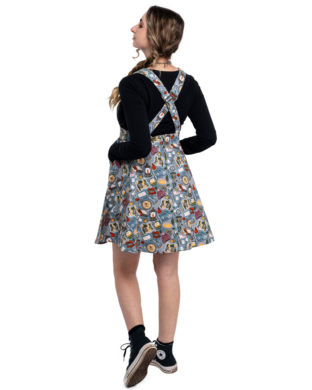 Run and Fly Camp Club Flared Pinafore Dress