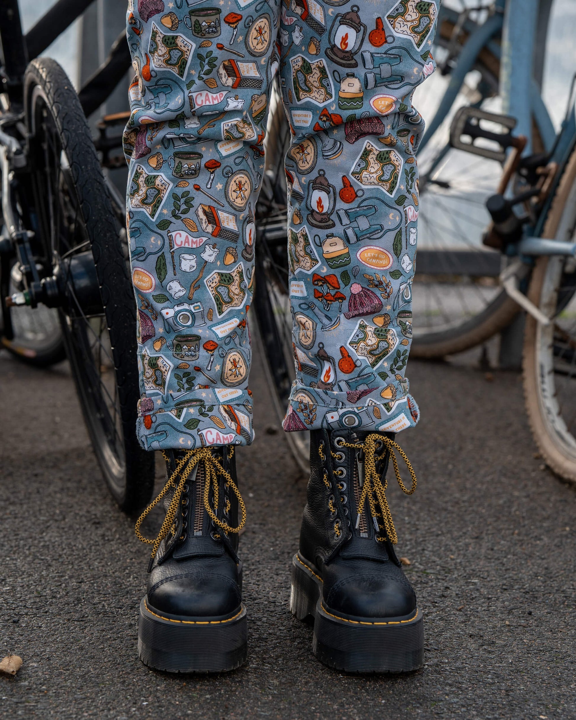 Camp Club Print Stretch Cotton Dungarees by Run and Fly