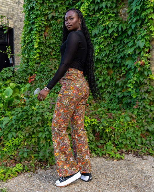 Cottagecore Floral Flare Jeans by Run and Fly