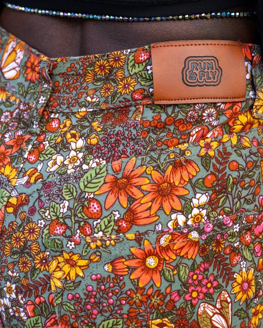 Cottagecore Floral Flare Jeans by Run and Fly