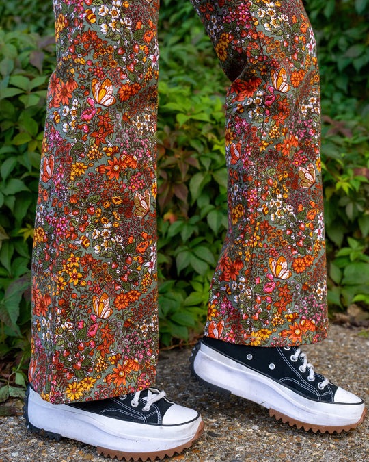 Cottagecore Floral Flare Jeans by Run and Fly