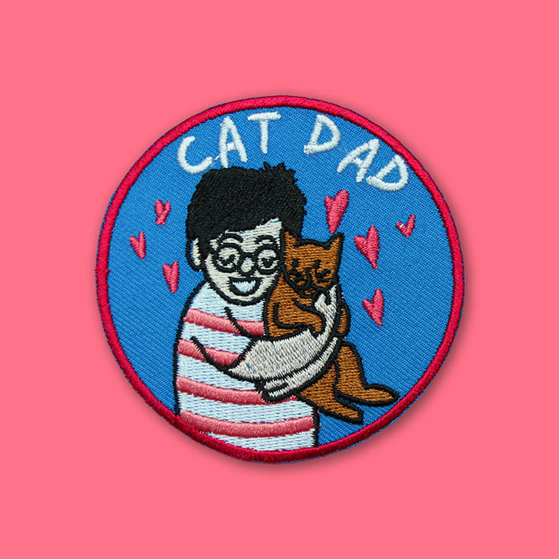 Cat Dad Iron On Patch