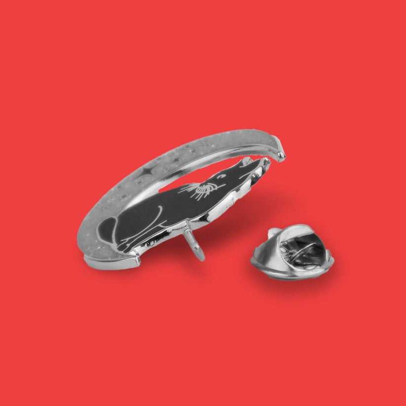 Black Cat Moon Pin Badge