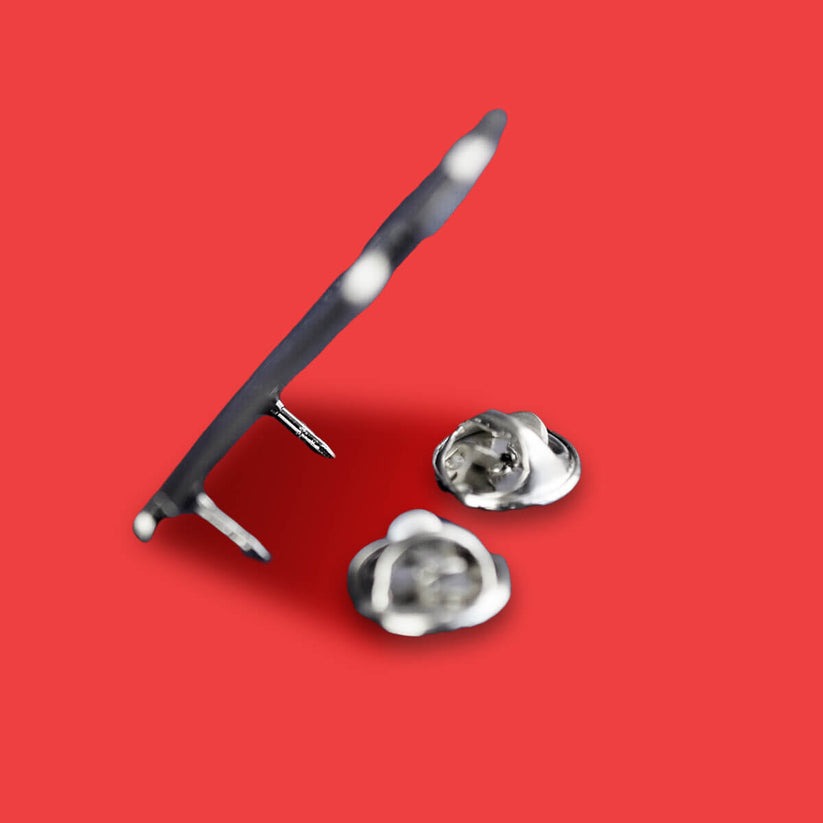 Crow Skeleton Pin Badge