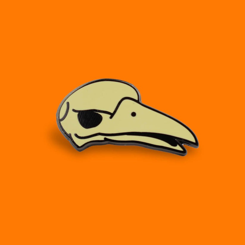 Bird Skull Pin Badge