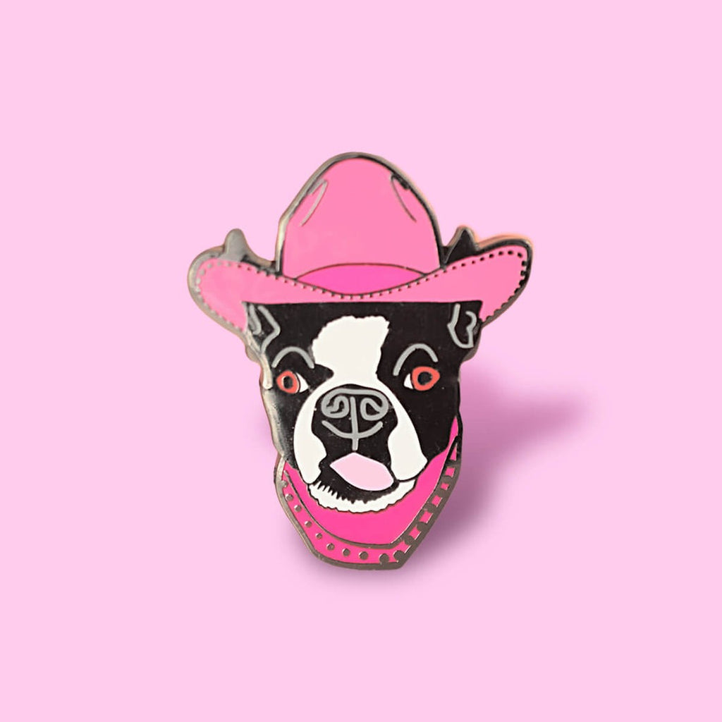 French Bulldog Cowboy Dog Pin Badge