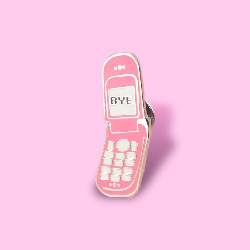 Flip Phone Pin Badge