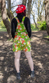 In The Geese Garden Print Dungaree Pinafore Dress by Run and Fly X The Mushroom Babes