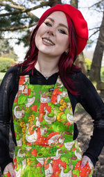 In The Geese Garden Print Dungaree Pinafore Dress by Run and Fly X The Mushroom Babes