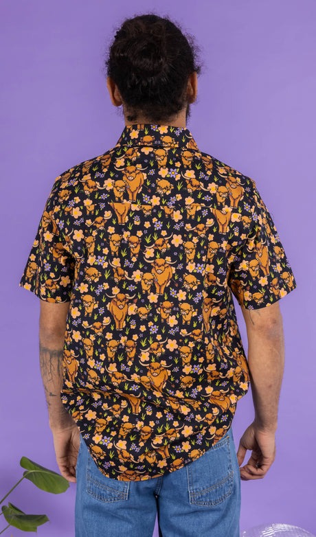 Highland Cow Print Shirt by Run and Fly
