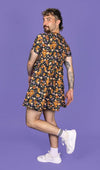 Highland Cow Print Smock Dress with Pockets by Run and Fly
