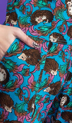 Hedgehog Print Stretch Twill Cotton Dungarees by Run and Fly