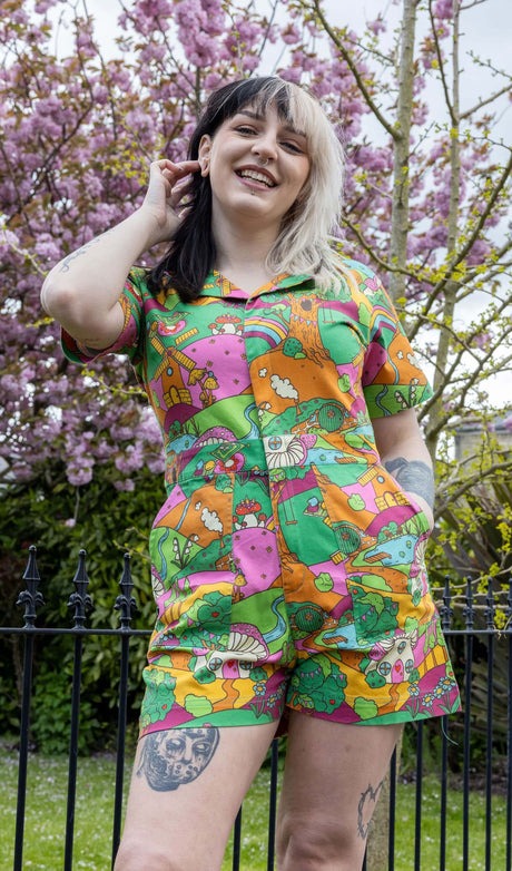 Hills Print Playsuit by Run and Fly