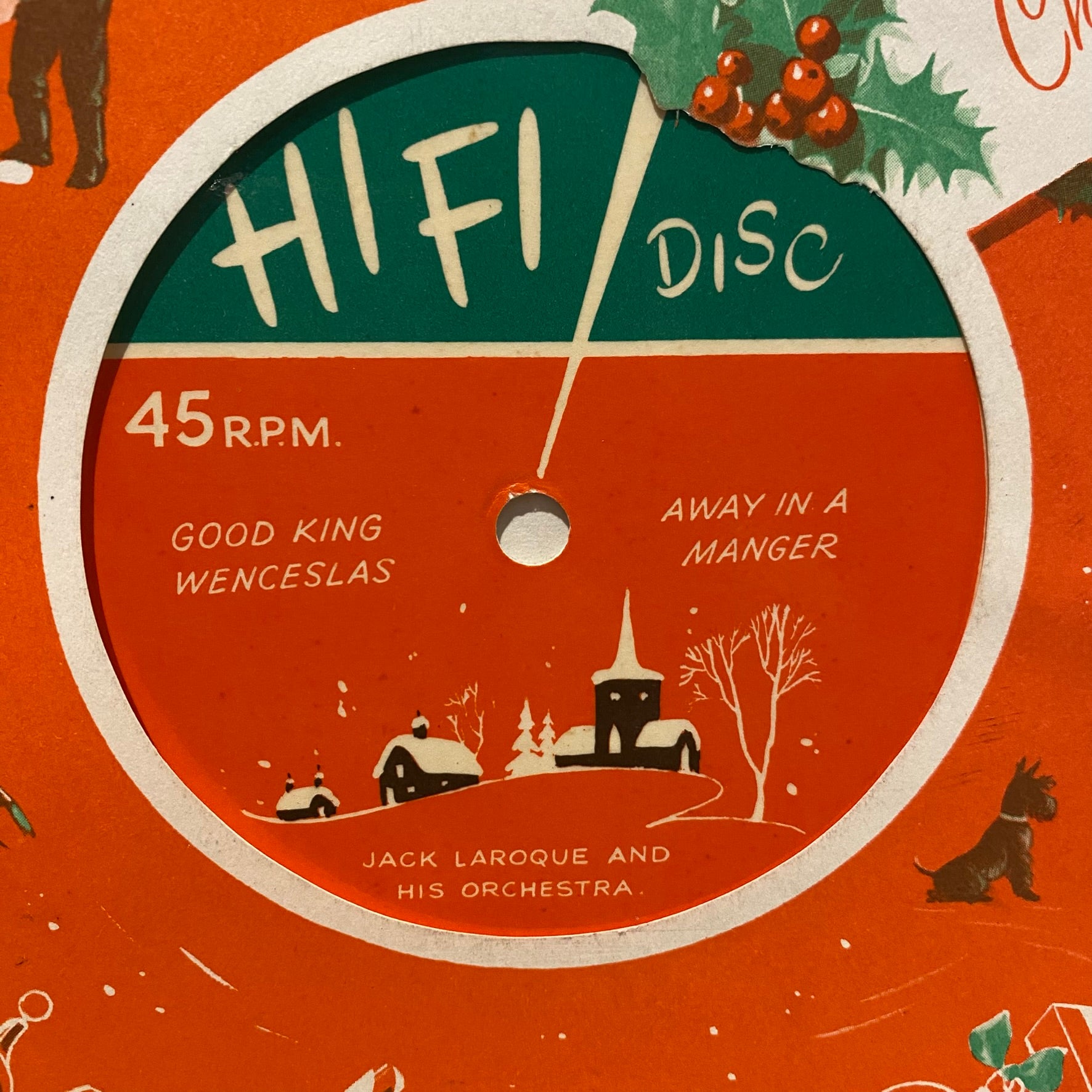 Vintage Christmas Card 7" Single vINYL Record