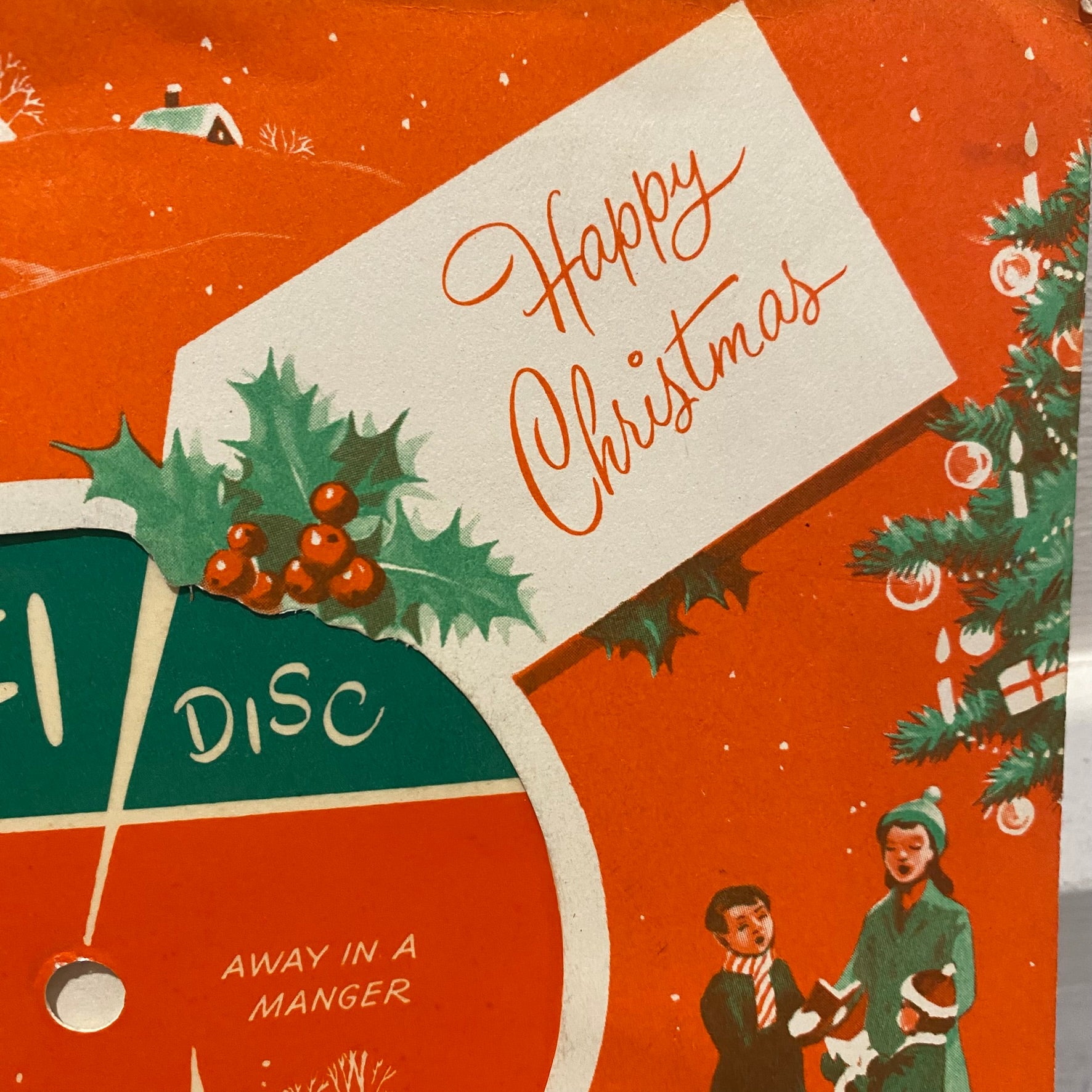 Vintage Christmas Card 7" Single vINYL Record