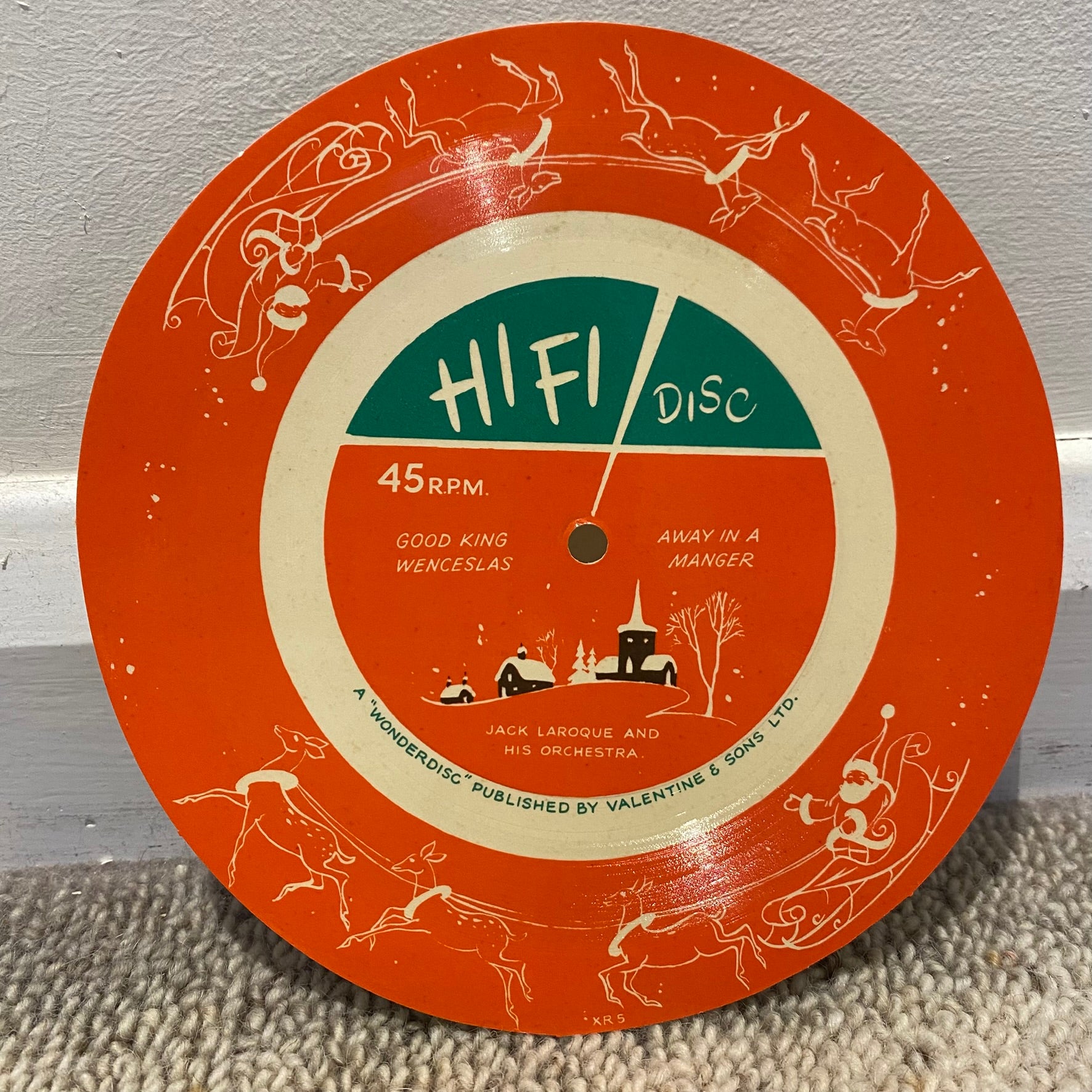 Vintage Christmas Card 7" Single vINYL Record