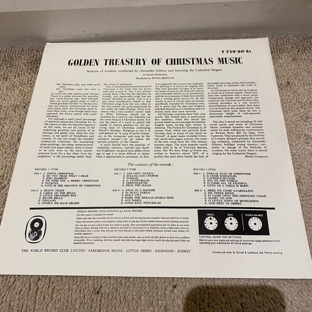 Golden Treasury Of Christmas Music 3 LP Vinyl Box Set