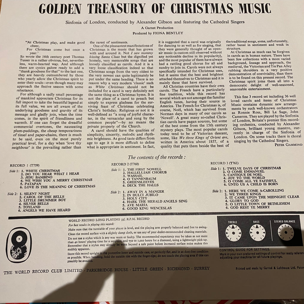 Golden Treasury Of Christmas Music 3 LP Vinyl Box Set