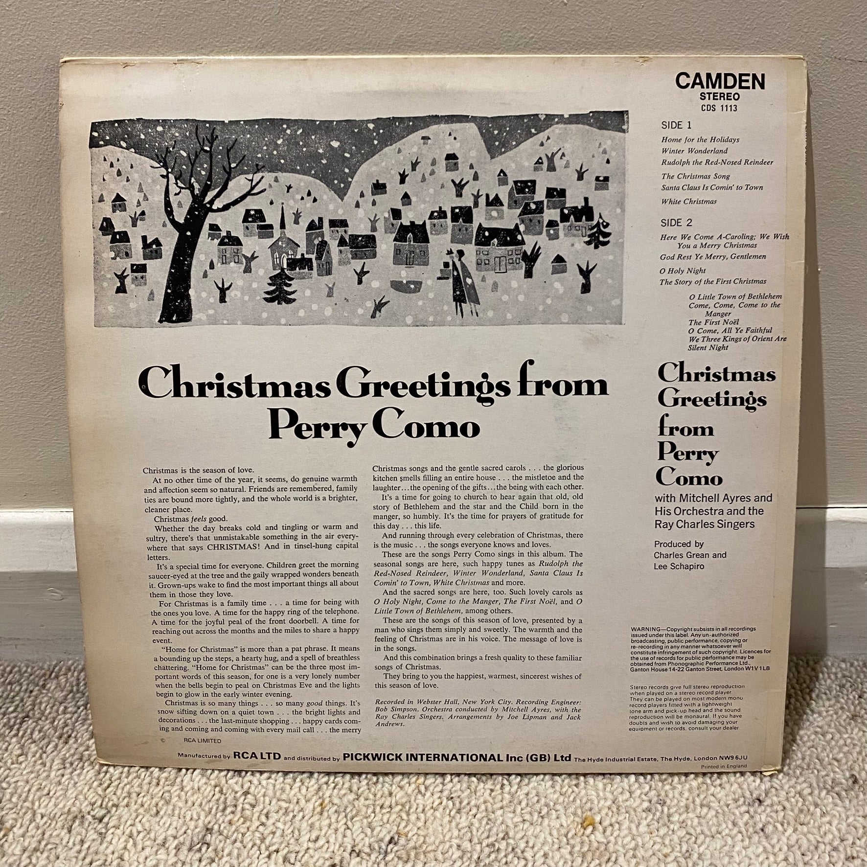 Perry Como - Christmas Greetings Vinyl LP Album