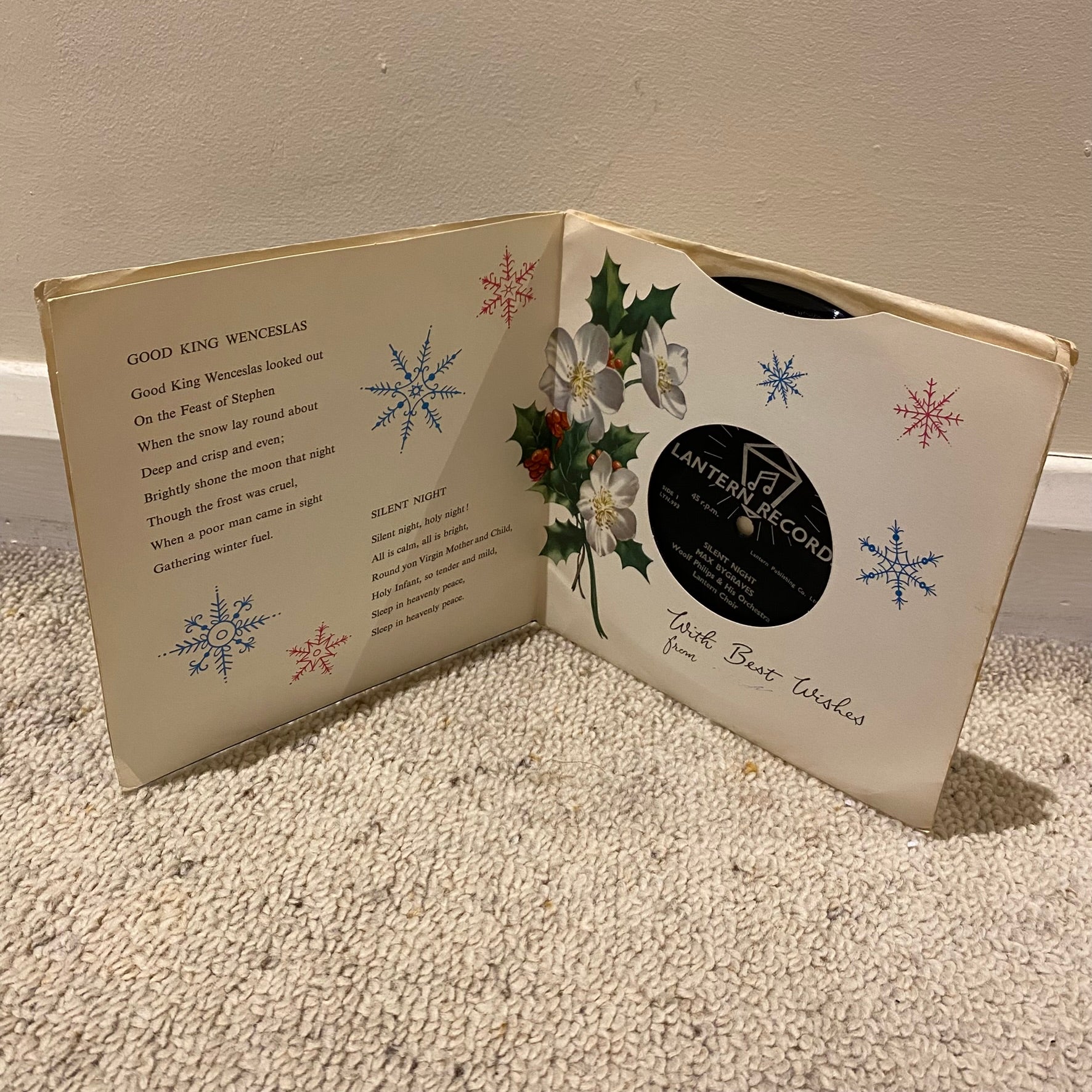 Max Bygraves - Christmas Greetings Vintage 7" Single Christmas Card