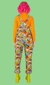 Run and Fly X Katie Abey Weird and Wonderful Print Stretch Twill Cotton Dungarees