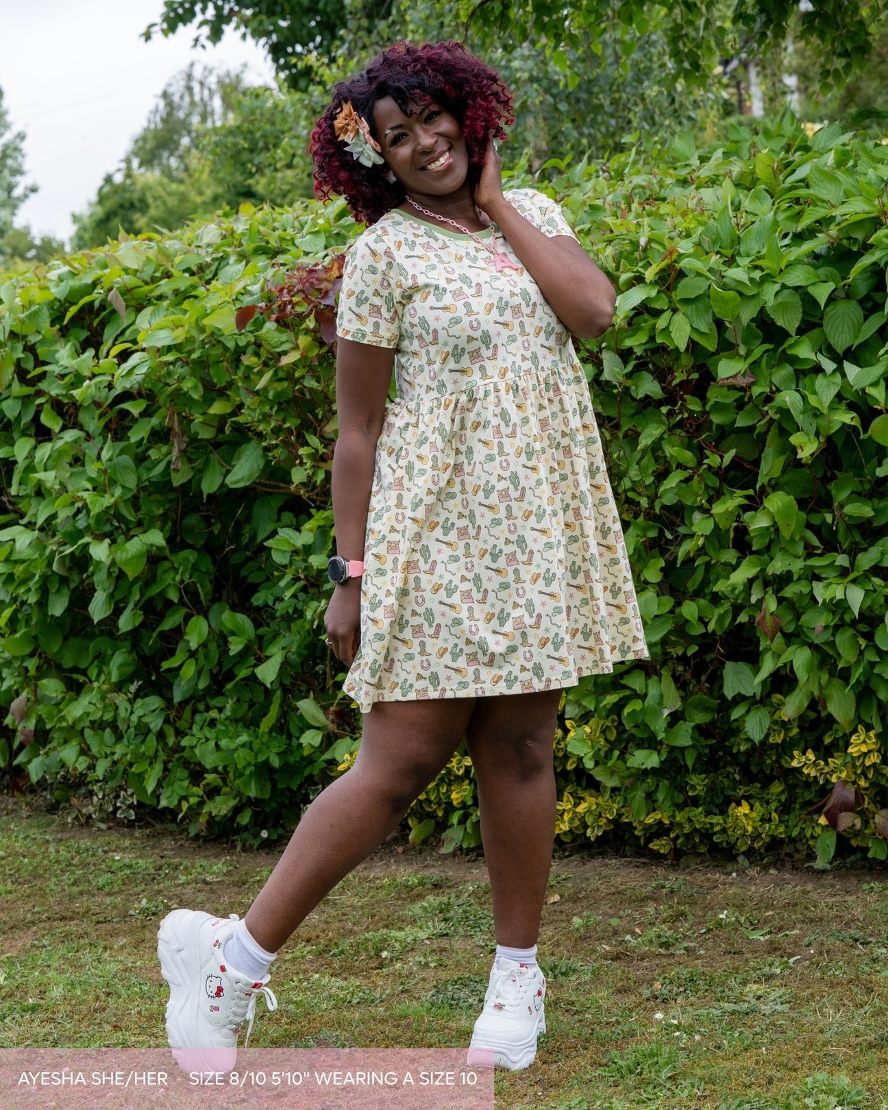 Cowboy Print Smock Dress with Pockets by Rebel Romance